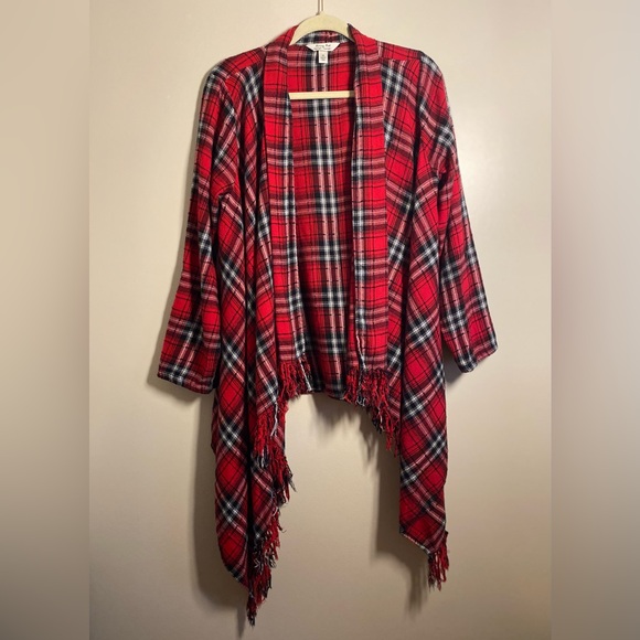krazy kat Jackets & Blazers - Krazy Kat Red & Black Plaid Women's Flannel Cardigan Medium EUC